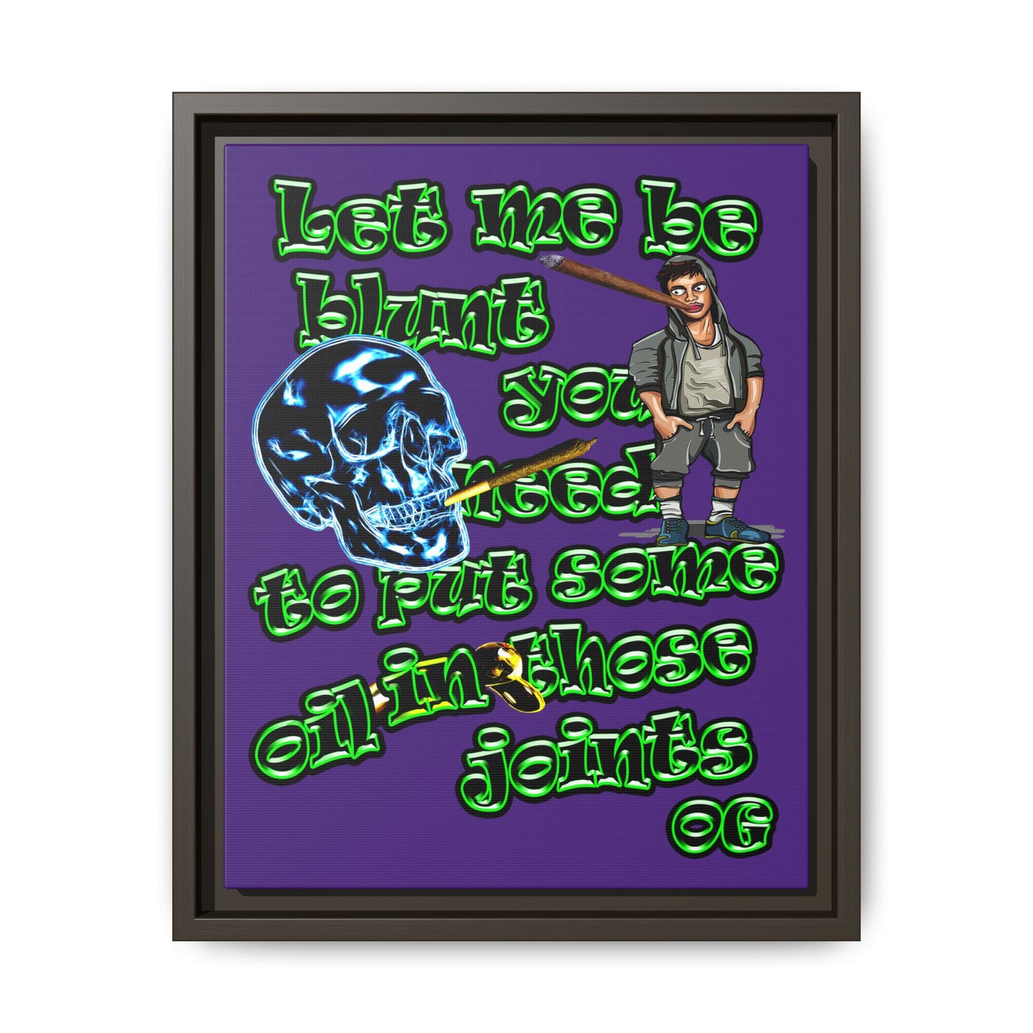 og - framed canvas art (purple)
