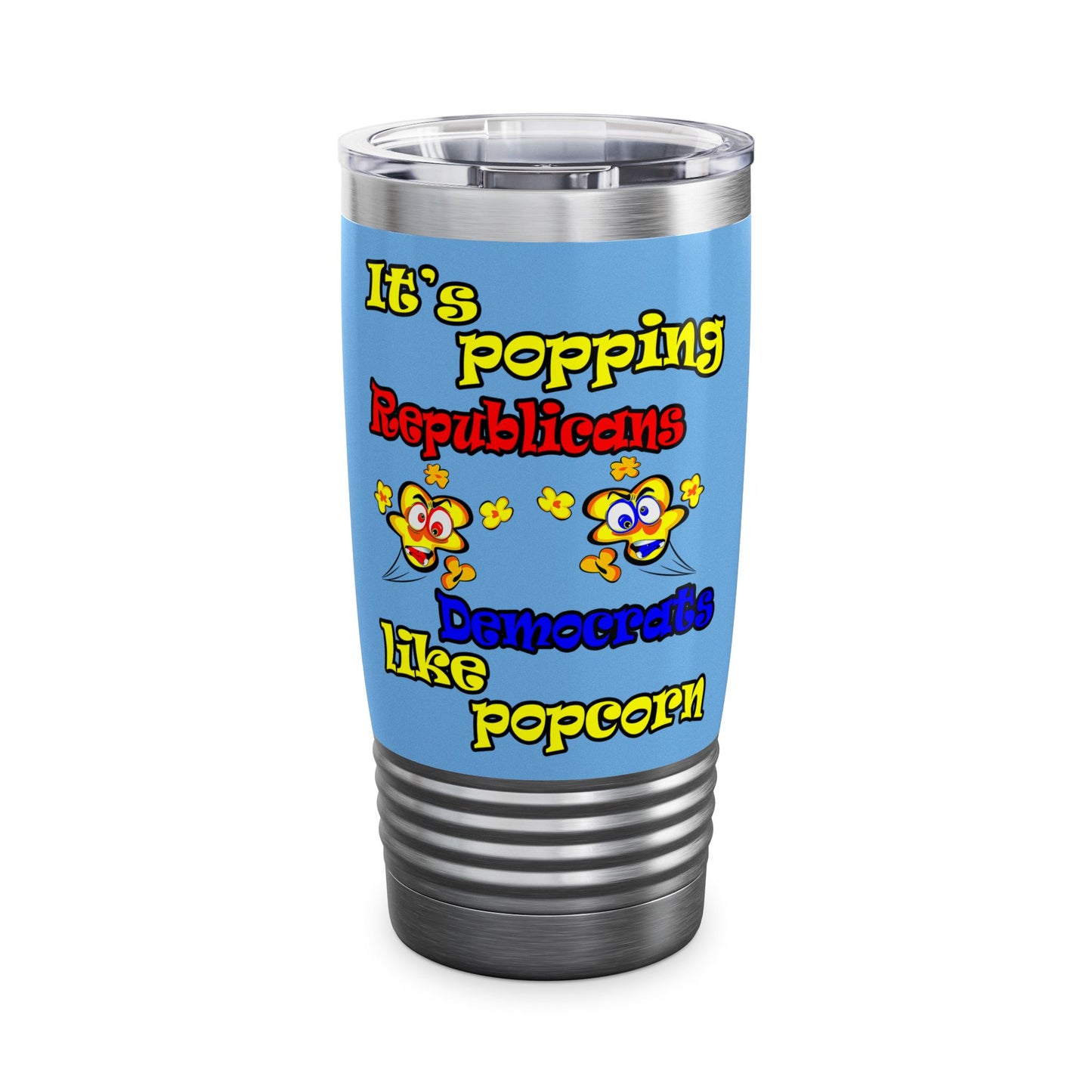 popping like popcorn - Ringneck Tumbler, 20oz (light blue)