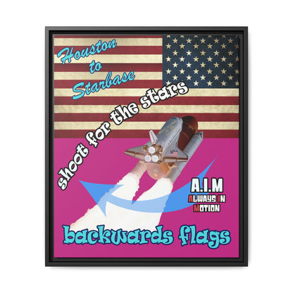 shoot for the stars - framed canvas art (pink)