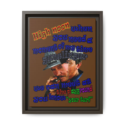 high noon - framed canvas art (brown)