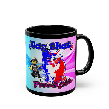 tag that - Black Mug (light blue-pink wave)
