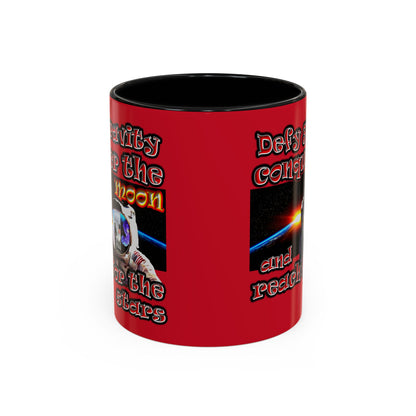 defy conquer reach - Accent Mug (dark red)