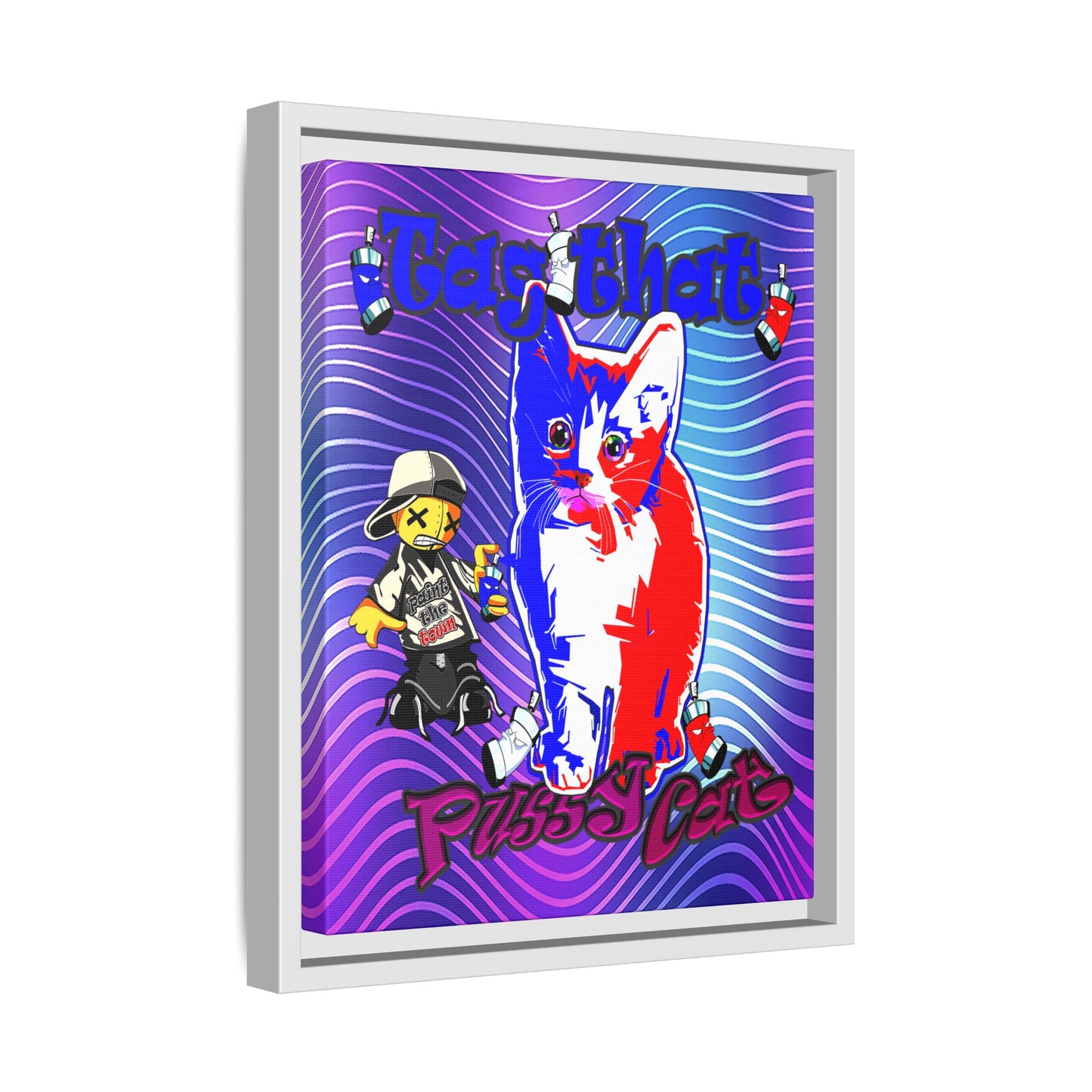 tag that - framed canvas art (purple wave)