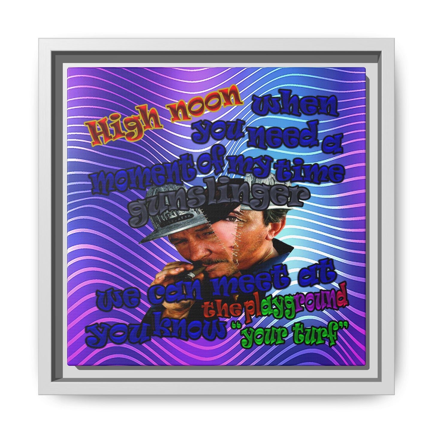 high noon - framed canvas art (purple wave)
