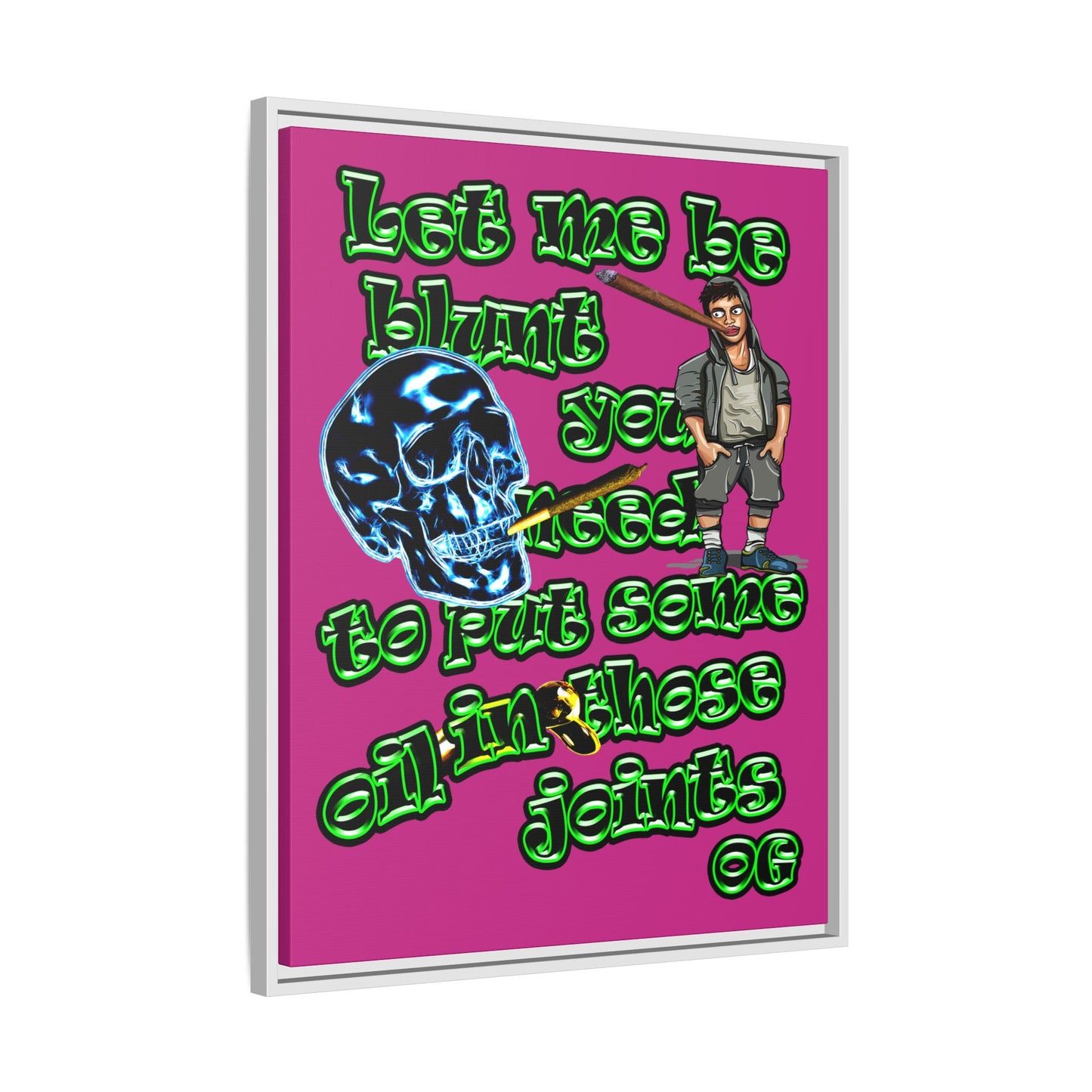 og - framed canvas art (pink)