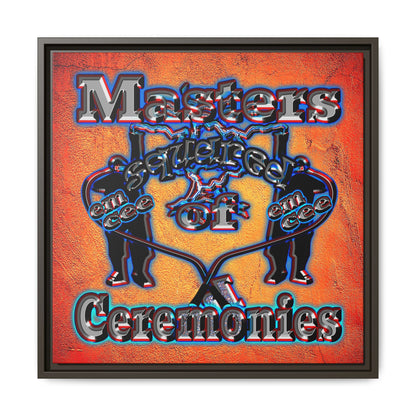 em cee squared - framed canvas art (burnt orange)