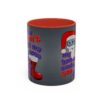 santa's shoes - Accent Mug (grey-light grey)