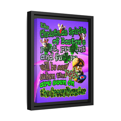 christmas spirits of boston - framed canvas art (purple-pink wave)