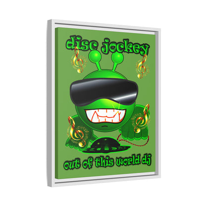 disc jockey - framed canvas art (green)