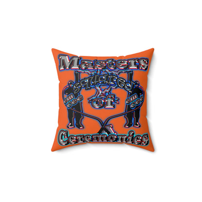 em cee squared - Spun Polyester Square Pillow - (orange)