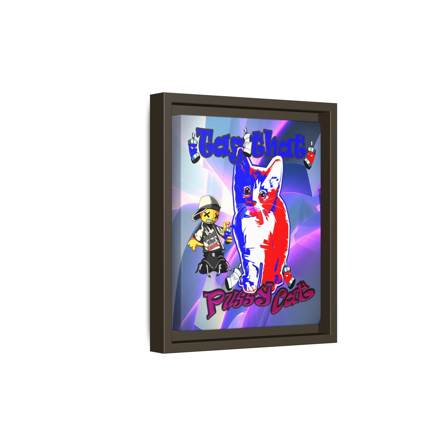 tag that - framed canvas art (grey-pink wave)