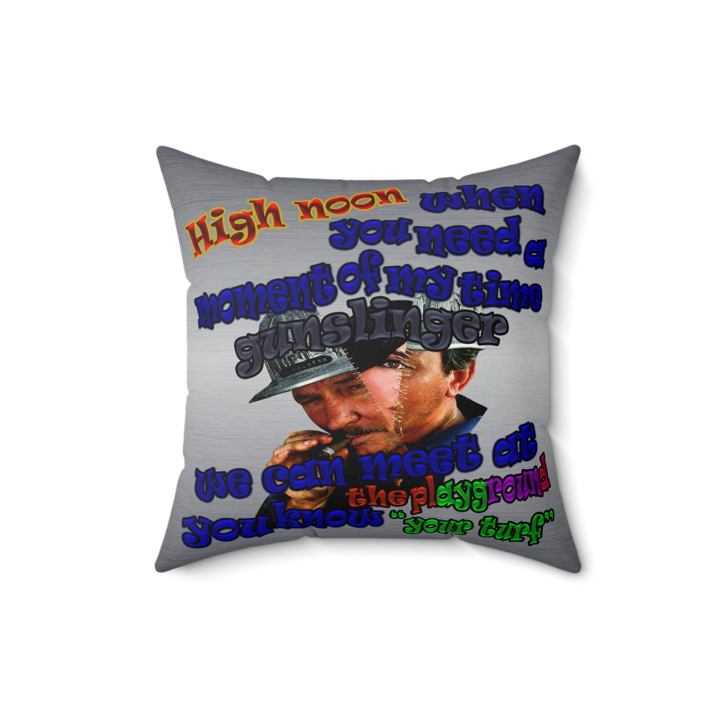 high noon - Faux Suede Square Pillow - (brushed nickel)