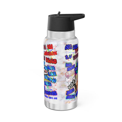 drop the beat - Gator Tumbler, 32oz  (white marble)