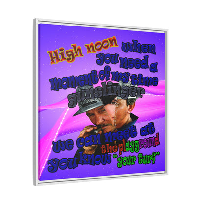 high noon - framed canvas art (purple-pink wave)