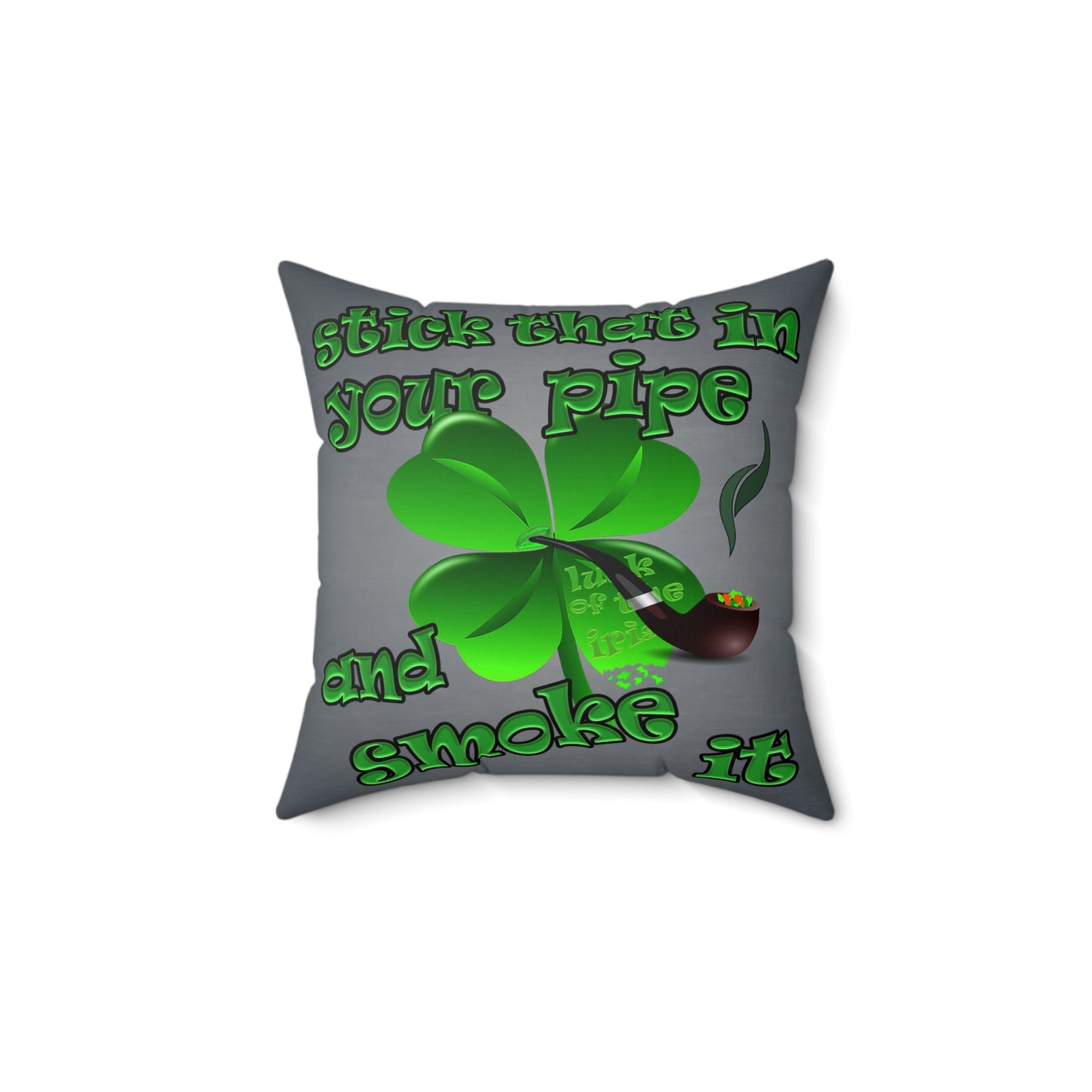 celtics logo - Spun Polyester Square Pillow - (grey-light grey)