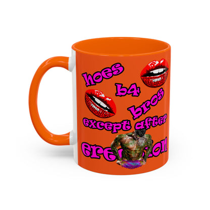 hoes b4 bros - Accent Mug (orange)