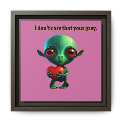 I don't care that your grey - framed canvas art (light pink)