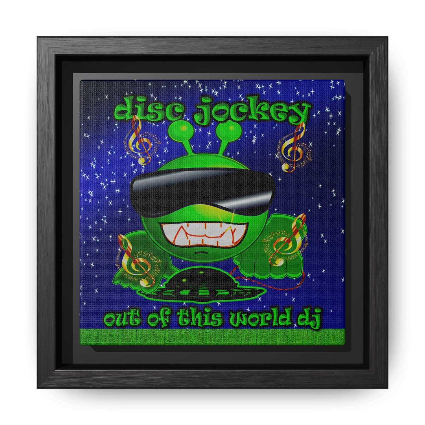 disc jockey - framed canvas art ('snoops' background)