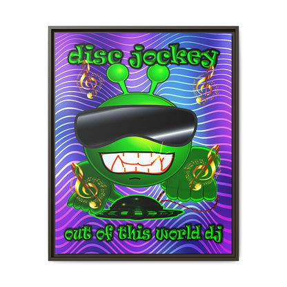 disc jockey - framed canvas art (purple wave)