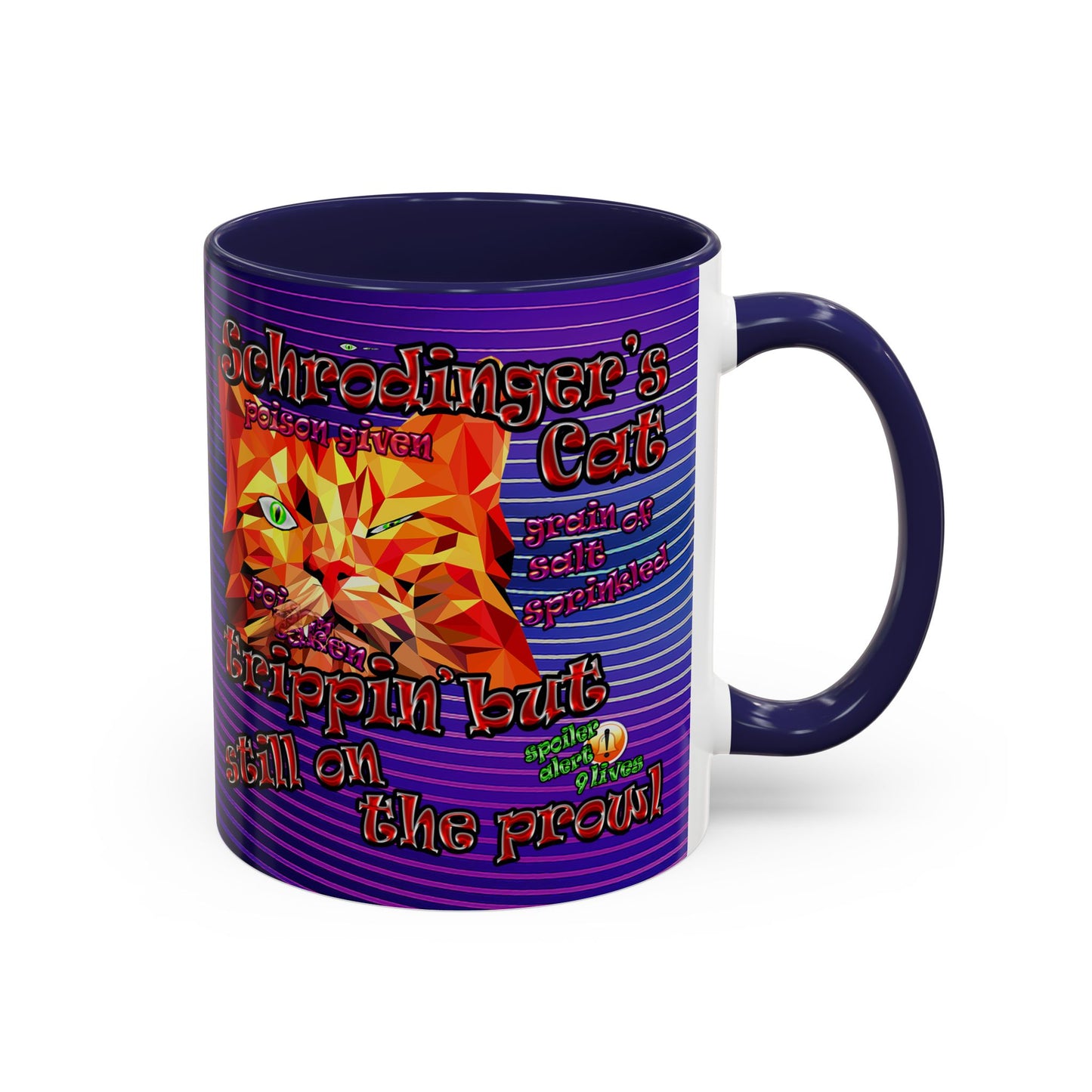 schrodinger's cat - Accent Mug (purple wave)