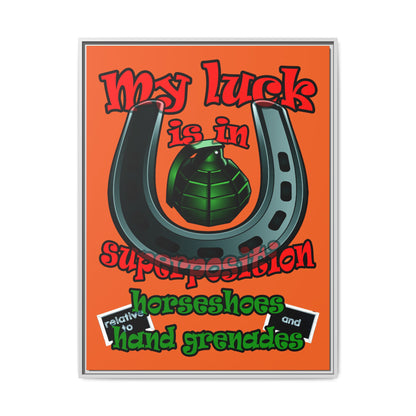 my luck - framed canvas art (orange)