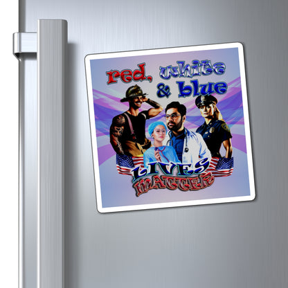 rw&b lives matter - Magnets - (light blue-pink wave)