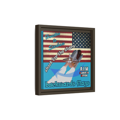 shoot for the stars - framed canvas art (turquoise)