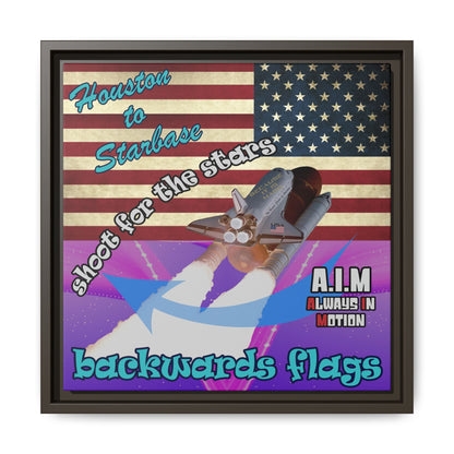 shoot for the stars - framed canvas art (purple-pink wave)