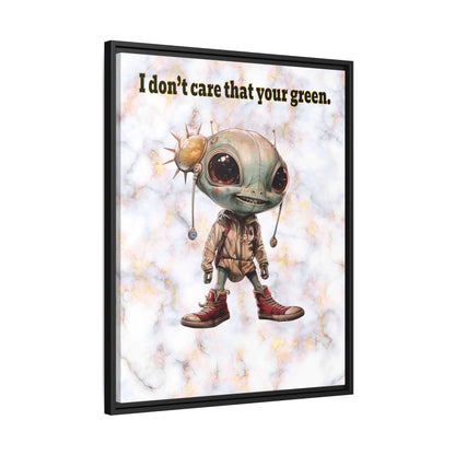 I don't care that your green - framed canvas art (white marble)