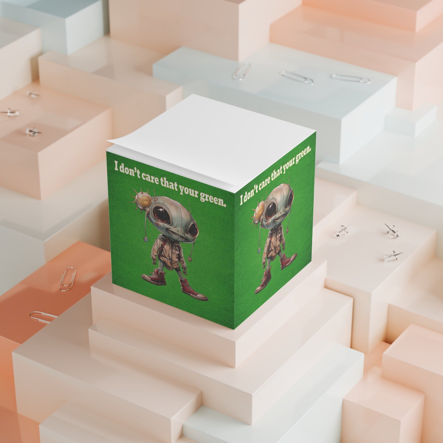 I don't care that your green - note cube (green turf)