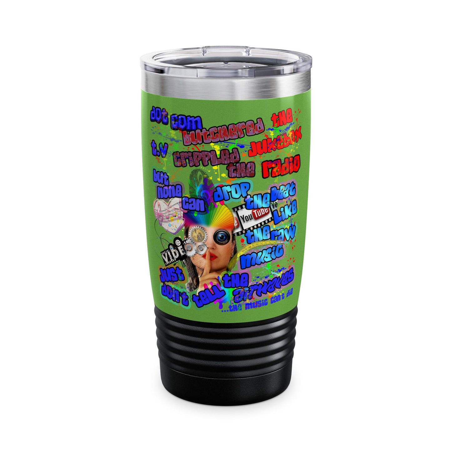 drop the beat - Ringneck Tumbler, 20oz (green)