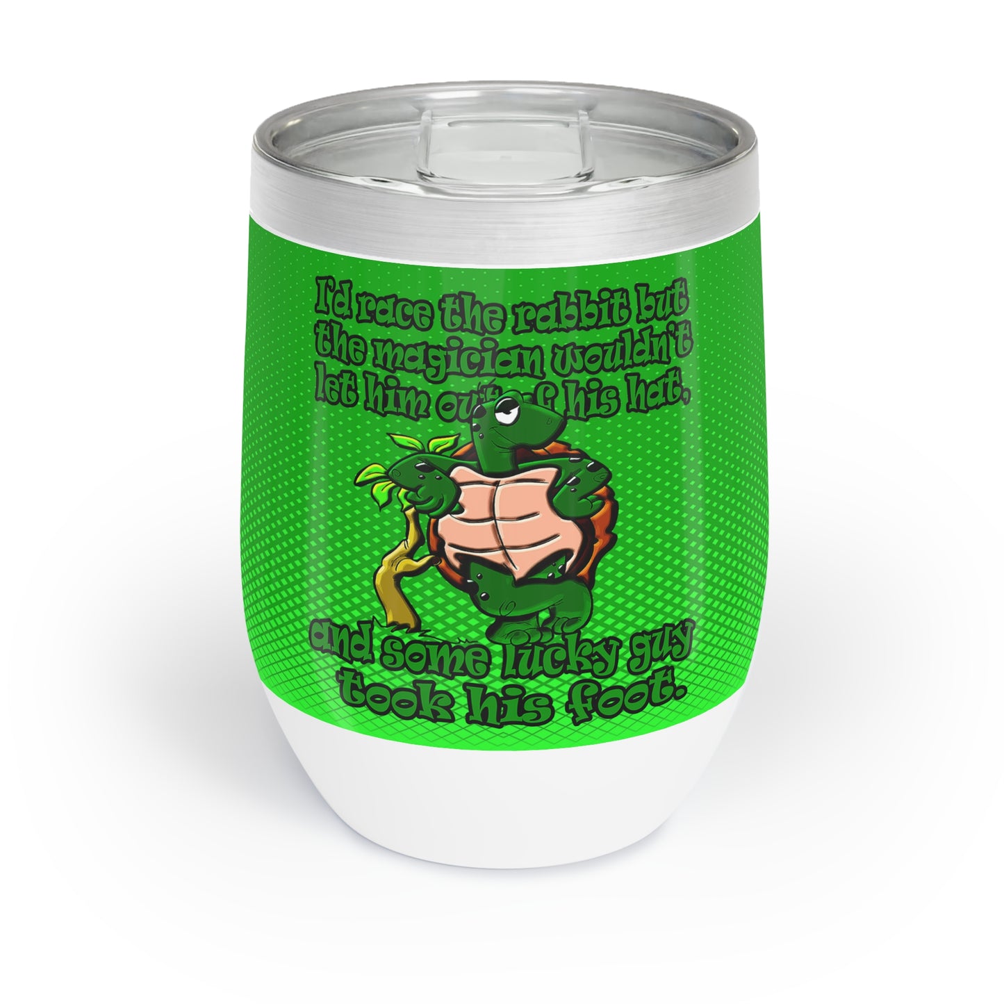 turtle race - Chill Wine Tumbler (logo green)
