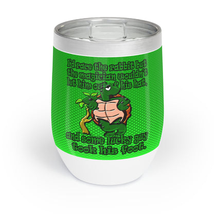 turtle race - Chill Wine Tumbler (logo green)