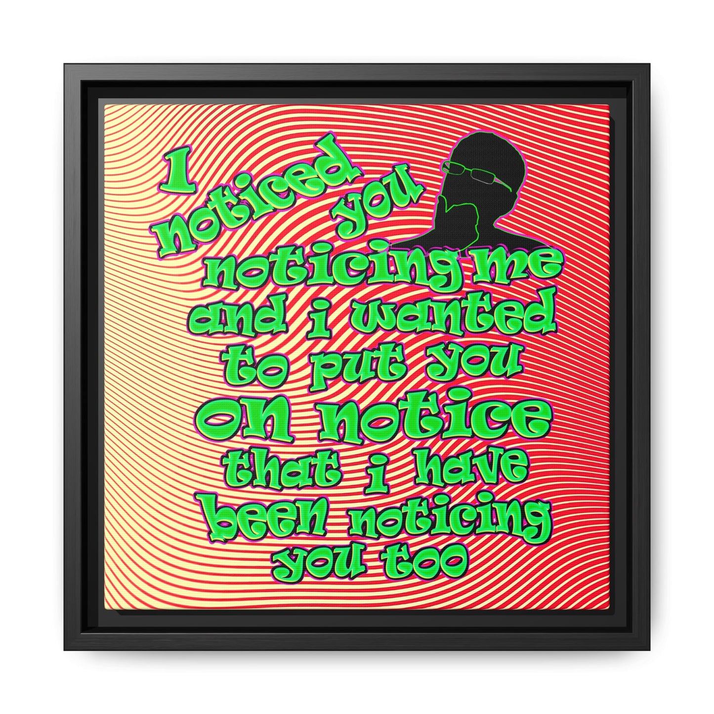 noticed you noticing - framed canvas art (yellow-orange wave)