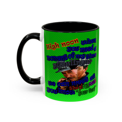 high noon - Accent Mug (logo green)