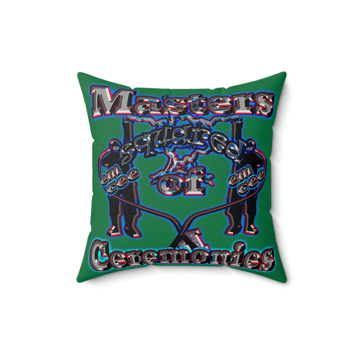 em cee squared - Faux Suede Square Pillow - (dark green)