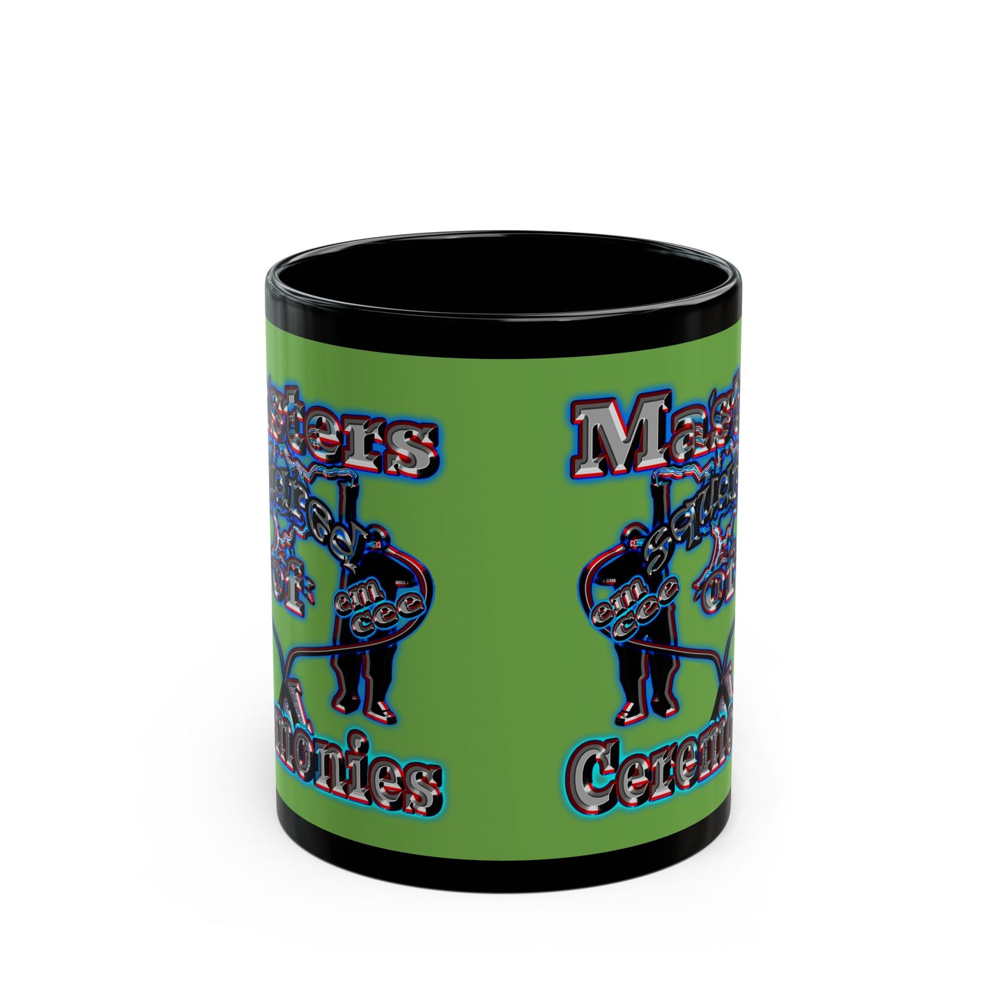 em cee squared - Black Mug (green)