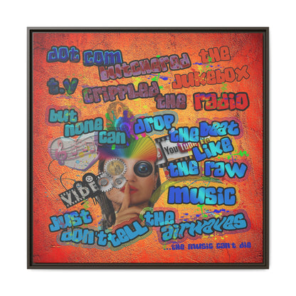 drop the beat - framed canvas art (burnt orange)