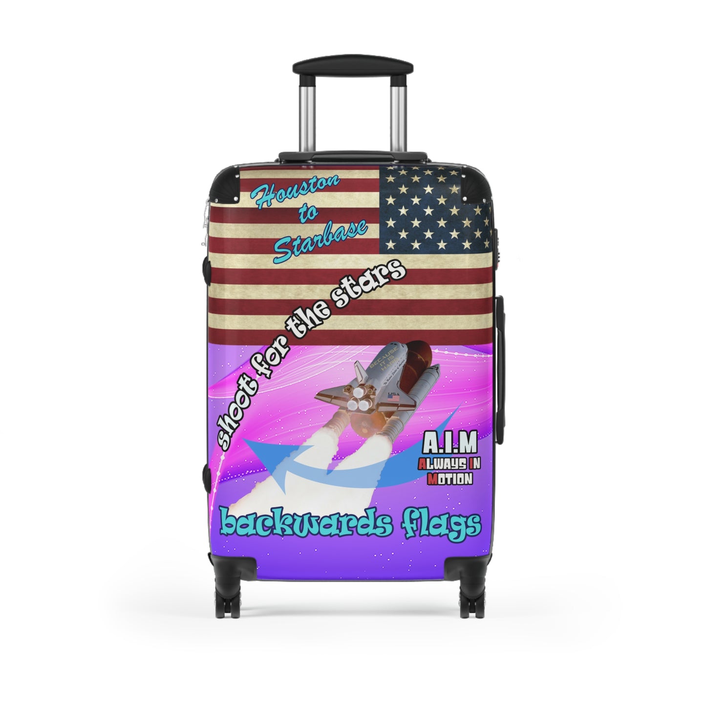 shoot for the stars - Suitcase (purple-pink wave)