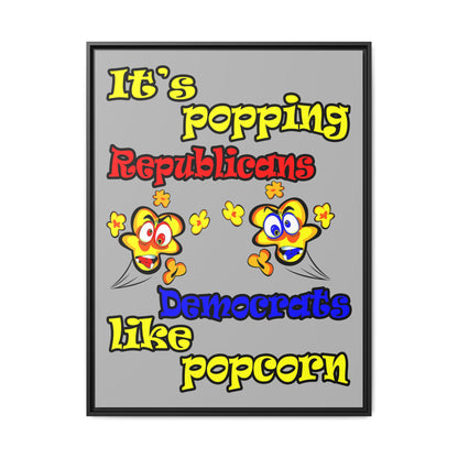 popping like popcorn - framed canvas art (light grey)