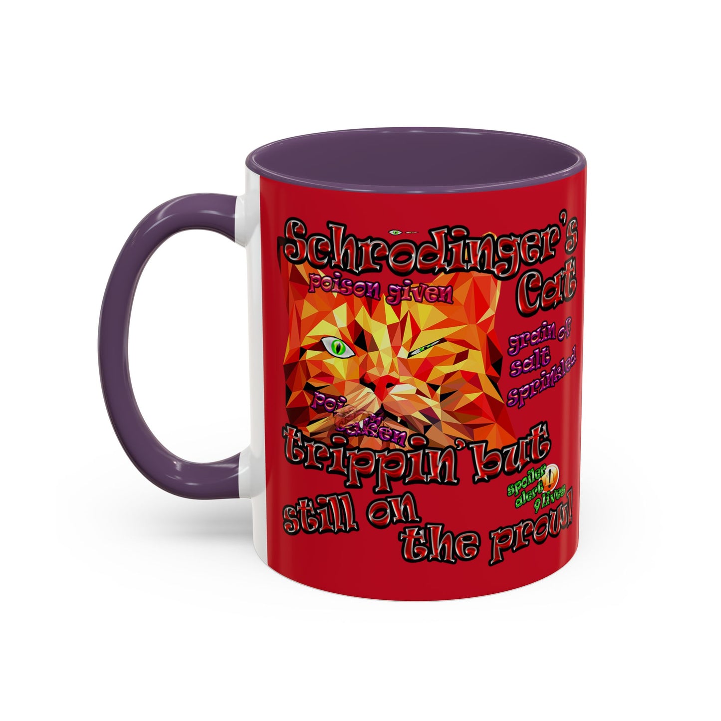schrodinger's cat - Accent Mug (dark red)