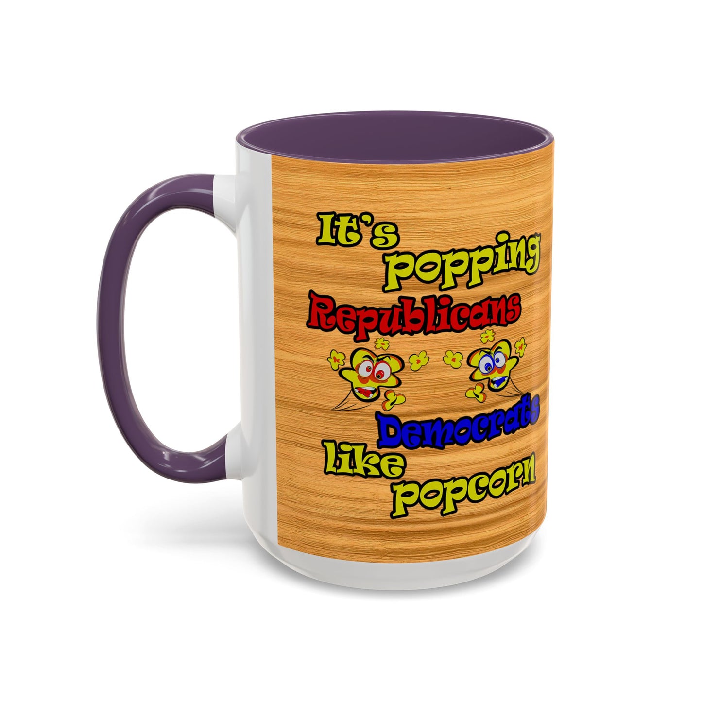 popping like popcorn - Accent Mug (butterscotch wood finish)