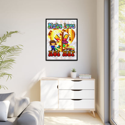 love peace - framed canvas art (white marble)