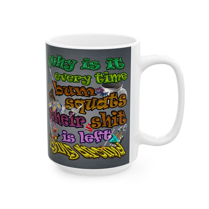 the bum's shit - White Mug (grey-light grey)