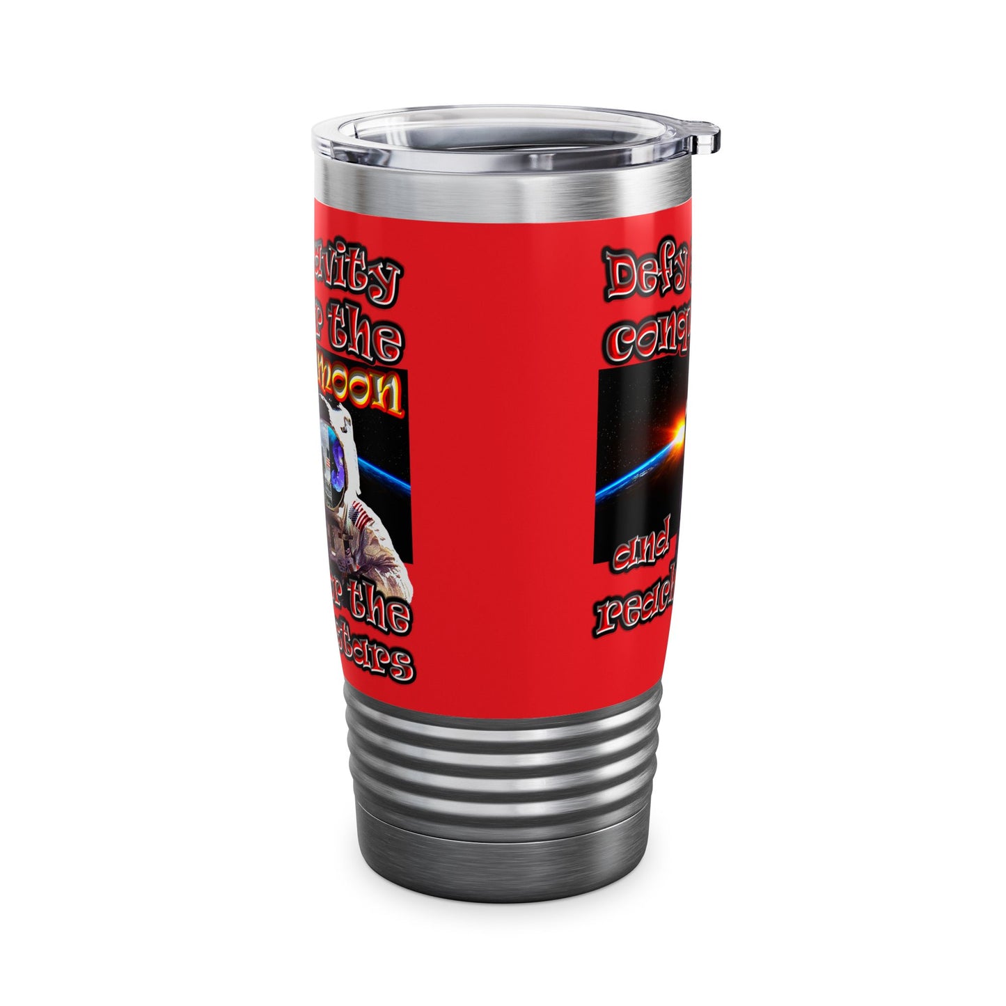 defy conquer reach - Ringneck Tumbler, 20oz (red)