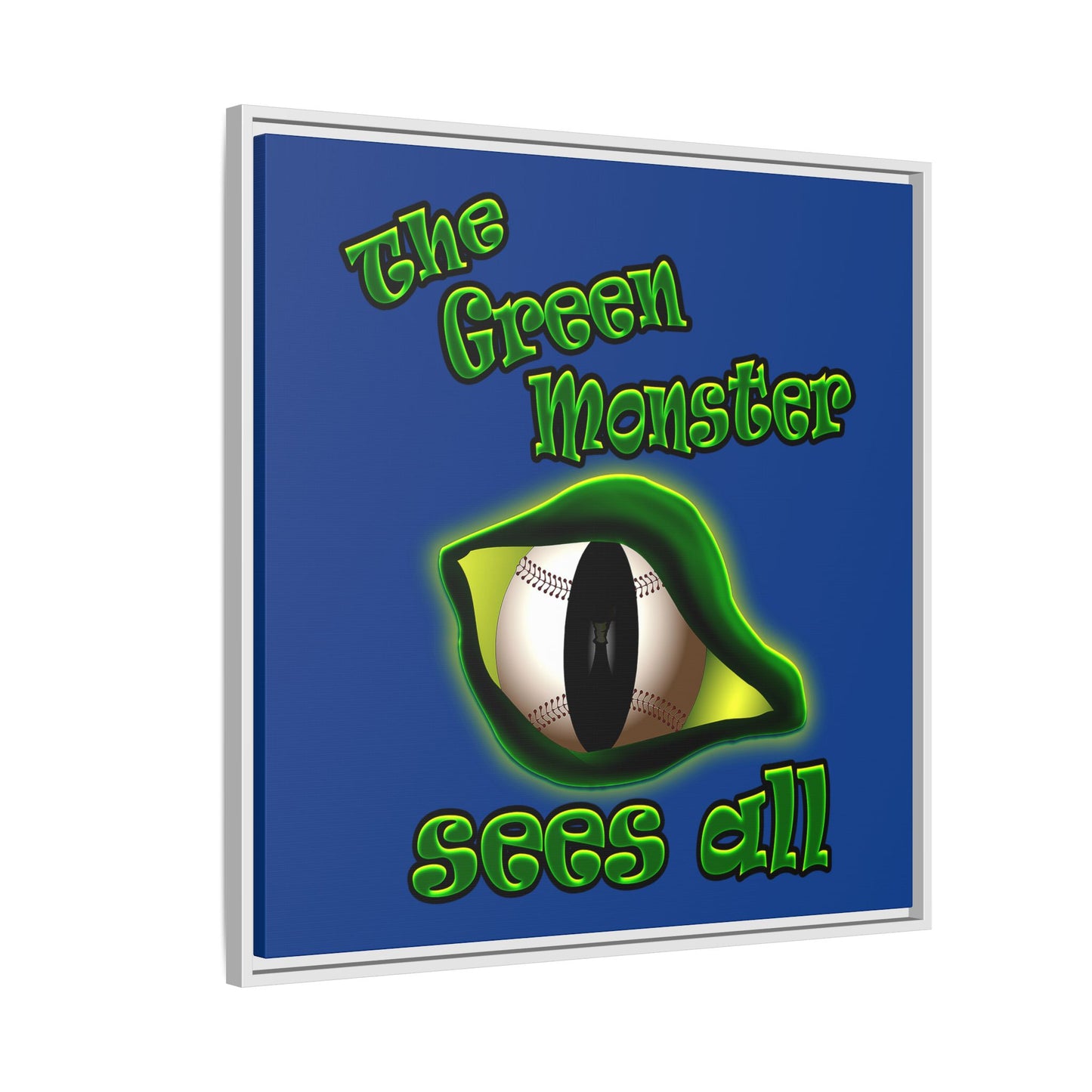 green monster - framed canvas art (dark blue)