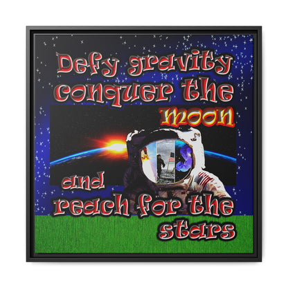 defy conquer reach - framed canvas art ('snoops' background)