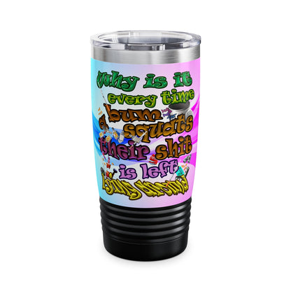 the bum's shit - Ringneck Tumbler, 20oz (light blue-pink wave)