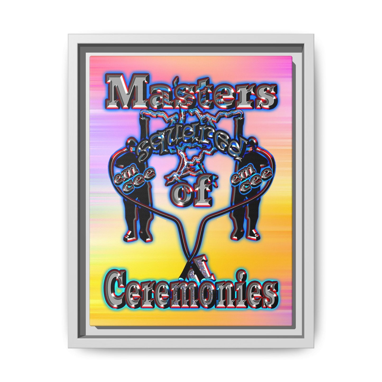 em cee squared - framed canvas art (color blur)