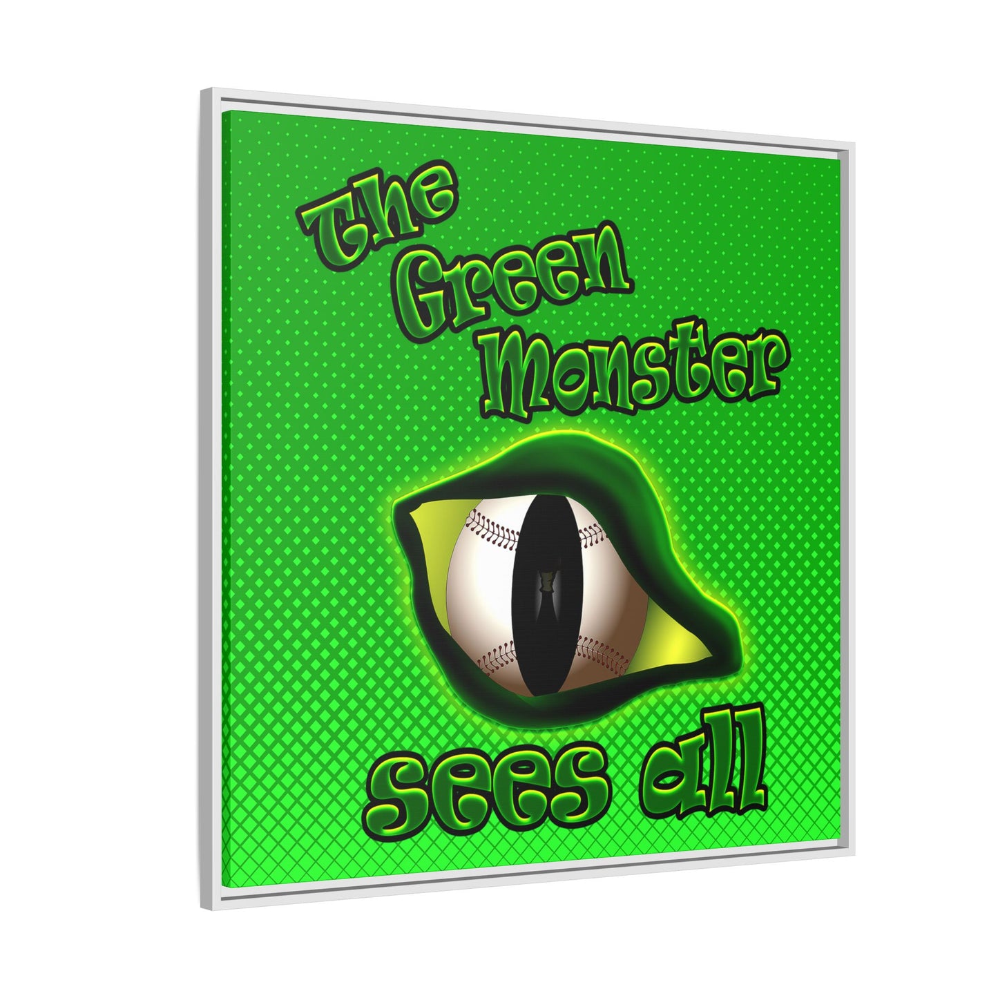 green monster - framed canvas art (logo green)